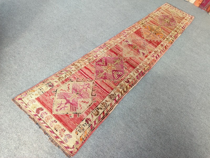 2.8 x 13 Ft, Antique rug 3x13, Turkish runner 3x13 vintage, Tribal Herki rug gallery