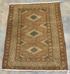 Vintage Karajeh Handmade Rug, 2’1×2’9, c.1930