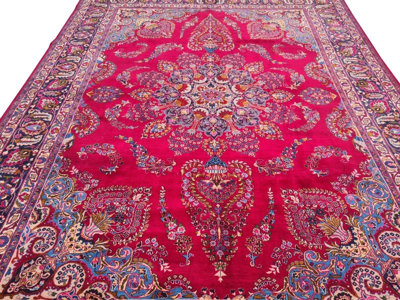 Genuine Hand Knotted Vintage Mashoud Wool Area Rug 13 x 10 Ft gallery