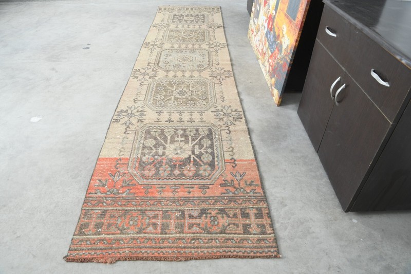 Turkish Rug Runner Hand-Knotted Carpet Vintage Runner Rug Oushak Rug 3x11 ft,410 gallery