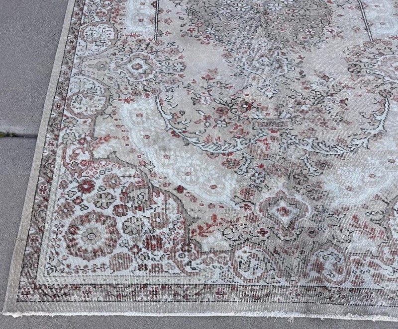5'10 x 9'2 Distressed Overdyed Turkish Oushak Keyseri Antiqued Handmade Wool Rug gallery