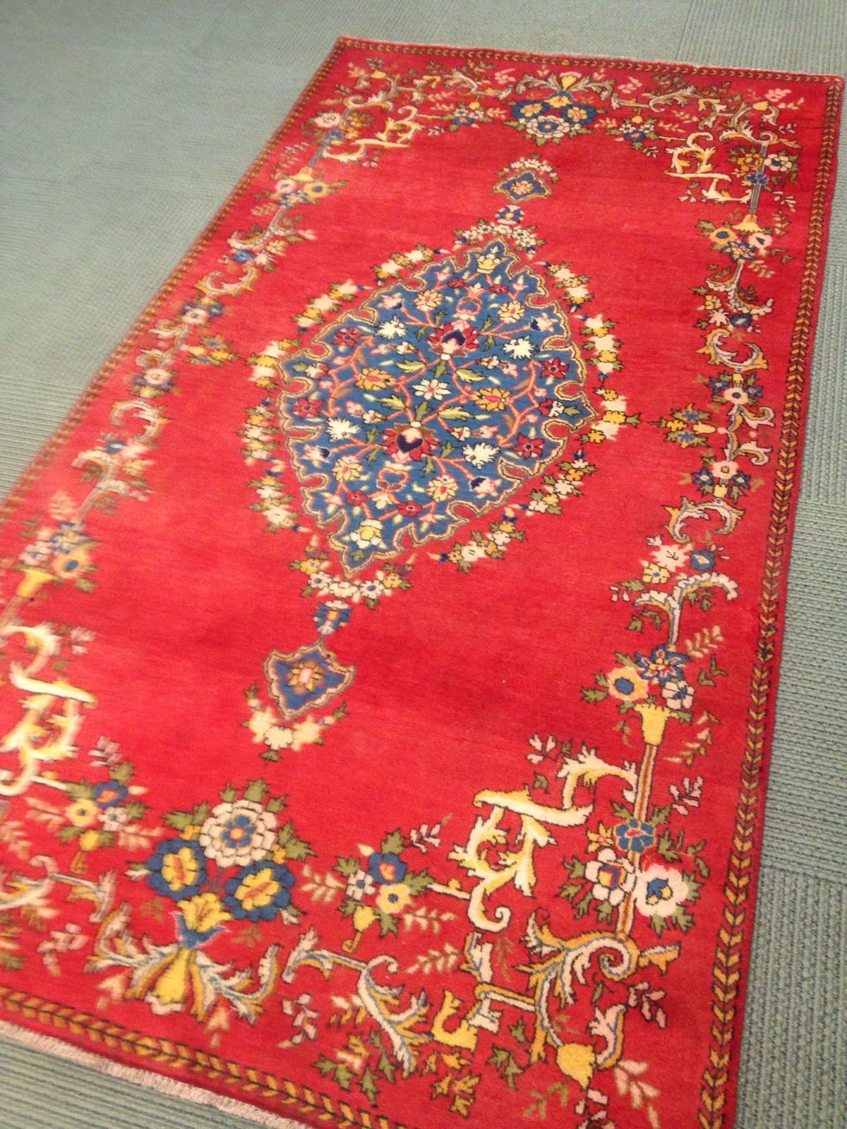 Spectacular Original. 4' X 8' Oriental Area Rug Vintage Antique Wool Qumm gallery
