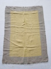 Vintage Handmade Traditional Yellow Grey Kilim Floor Rug Carpet 157x117cm