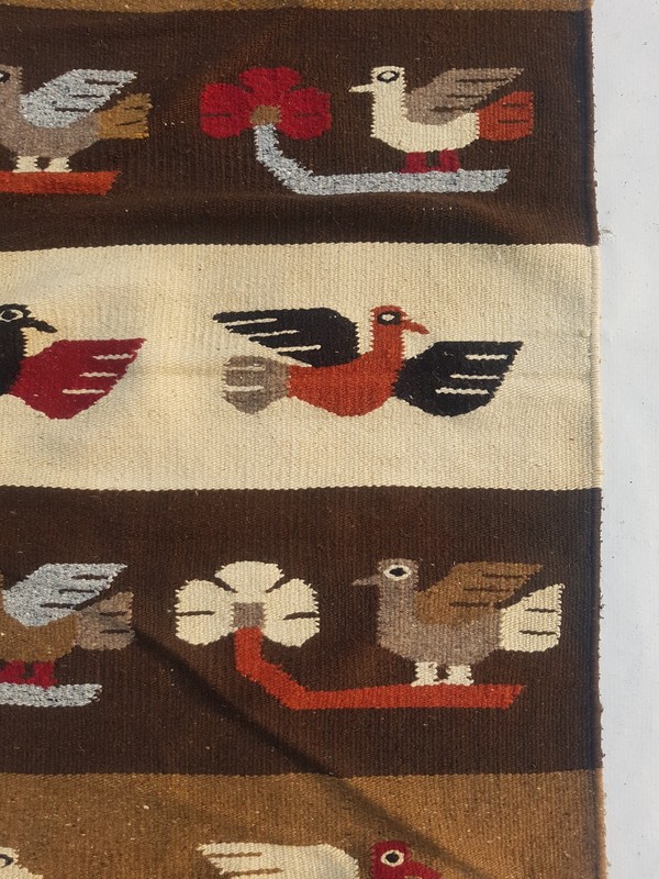 Vintage Traditional Handcrafted Mexican Kilim Rug for Home Décor 133x68 cm gallery
