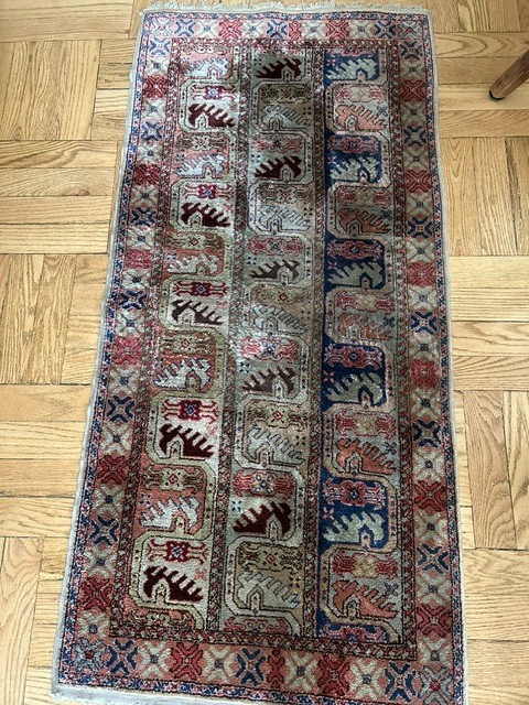 Vintage Beautiful Hand Knotted Turkish Kayseri Silk Rug , 22.5 in x 47 in gallery