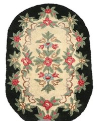 Handmade Hooked American Folk Art Floral Accent Area Rug 2’10×4’8 VNG EUC.