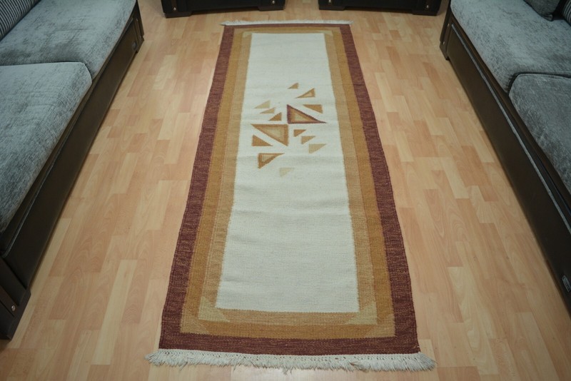 White Handmade Runner, 2.8x7.9ft, Vintage Turkish Entryway Rug, Hallway Rug, gallery