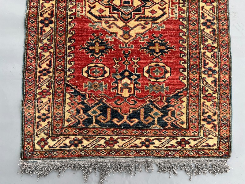 Vintage Beautiful Natural Vegetable Dye Super Kazak Turkoman Carpet gallery
