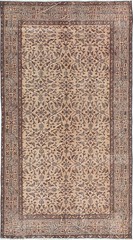 Vintage Hand-Knotted Area Rug 3’10” x 6’11” Traditional Wool Carpet