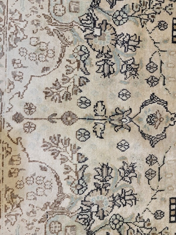 Antique Oriental Hand-Knotted Wool Area Rug Distressed Beige/Green 6'6" x 9'8" gallery