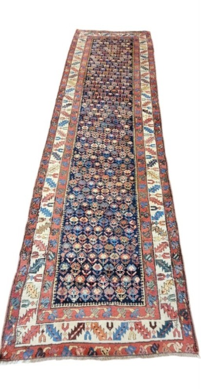 Decorative Hand Knotted Antique Caucasian Runner 100%wool Size 3ft4" X10ft 6" gallery