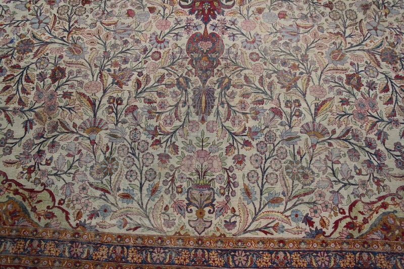 10x14 Exceptional Rare Antique Fine Silk Handmade Rug Bird Design 328cm x 427cm gallery
