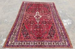 Vintage Traditional Handmade Hamadan Wool Multicolor Rug 318 x 211 cm