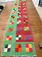 Vintage Handwoven Rag Rug Runner 78″ x 17″ Handmade Colorful Farmhouse Boho