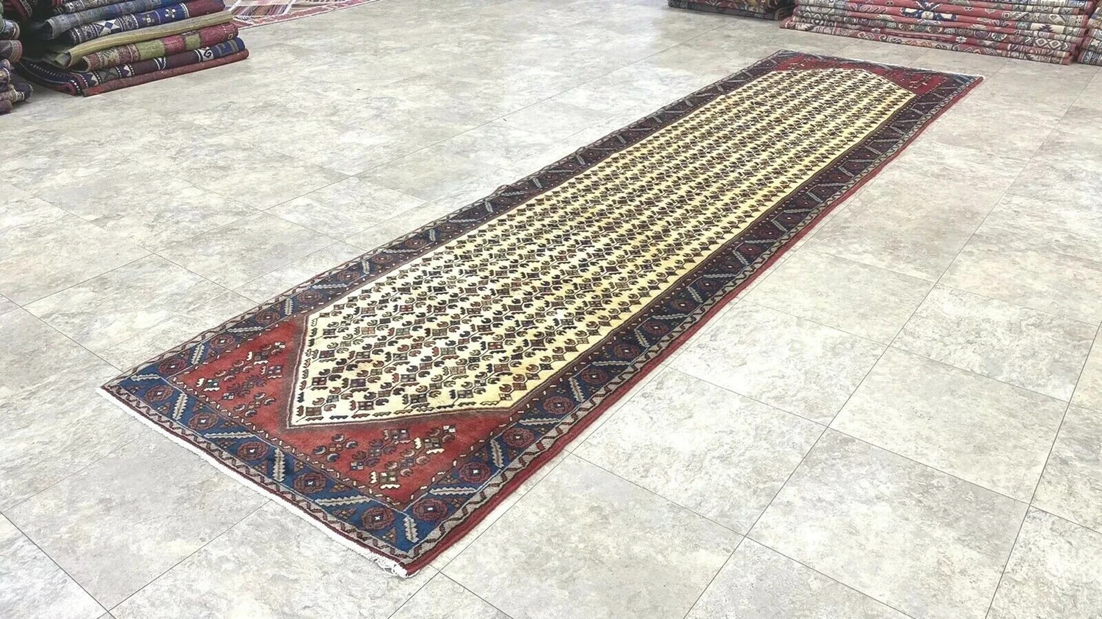 Genuine Vintage 1930-1940's Wool Pile Vgy Dyes High-Karabahk Runner 3'5”x13’1” gallery