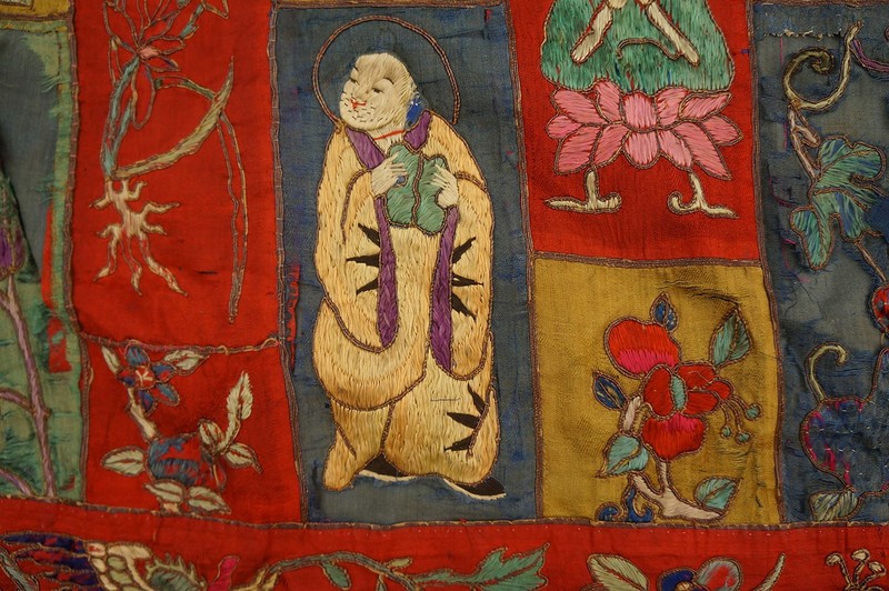 4X6 Antique Chinese Textile Arts Silk Area Rug 1850 gallery