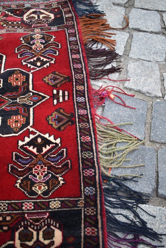 Vintage Tribal Yastik Rug 23'' x 31'' Awesome Tribal Mafrash Yastik Wool Rug gallery