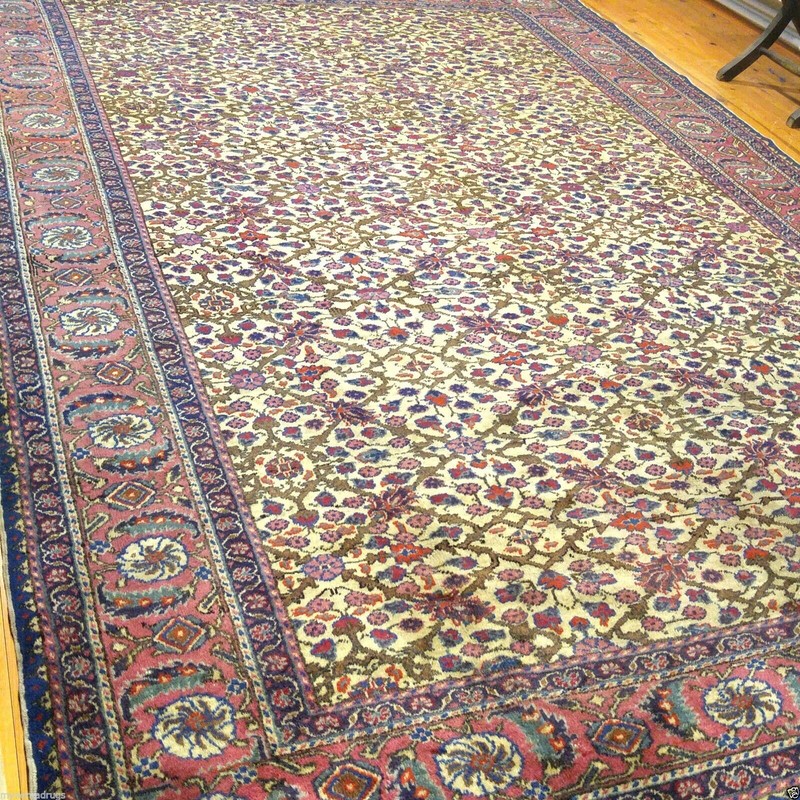 Genuine Ca1900-1939s Antique Wool Pile Turkish Hereke Rug 8x11ft gallery