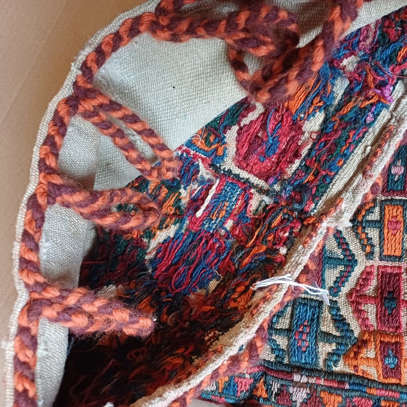 Vintage Shahsavan hand woven bag chanteh fabulous colours excellent condition gallery