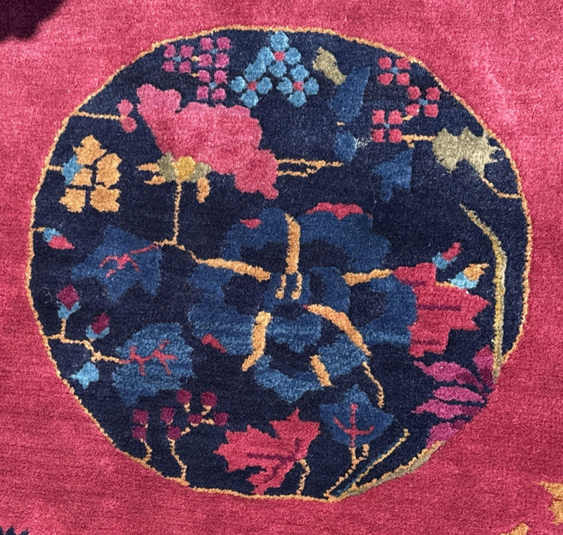 Auth: 20's Art Deco Chinese Rug OUTSTANDING Thick & SILKY Purple 10x15 gallery