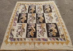 Vintage Handmade Peruvian Traditional Wool Rug Carpet 220×166 cm