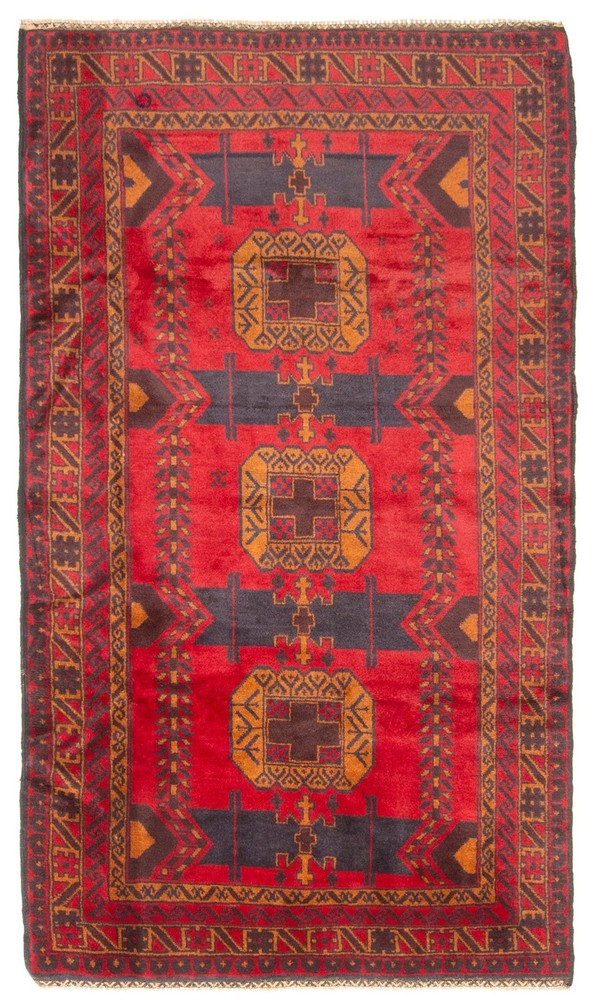Vintage 3'10" x 6'5" Traditional Hand Knotted Vegetable Dye Wool Area Rug