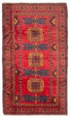 Vintage 3’10” x 6’5″ Traditional Hand Knotted Vegetable Dye Wool Area Rug