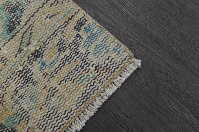 Vintage Turkish Runner Rug 2x9ft Wool Anatolian Handmade Hallway Oushak BEIGE gallery