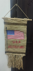 3*1 Ft Vintage Handmade Wool Rug United States Of America Home Decor embroidered