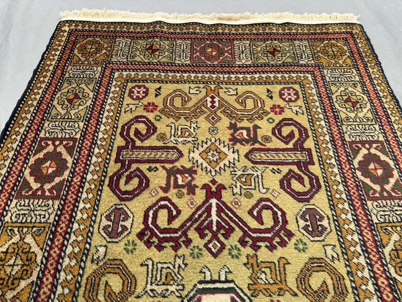 2'6 x 4'4 ft Caucasian Kazak Rug Vintage Hand-Knotted Tribal Area Rug, Moss Rug gallery