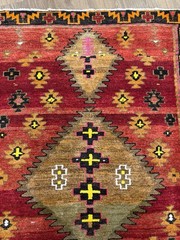 Antique Tribal Design Luri Wool Rug 3.4 X 4 Vegetable Dyes