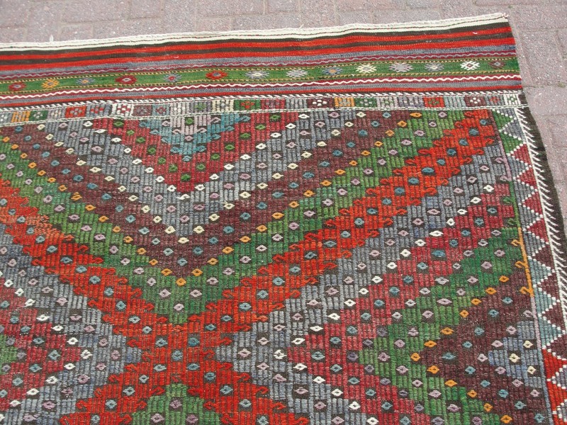 Vintage Handmade Carpet 67" x 100" Wool Kilim Area Rugs for living room gallery