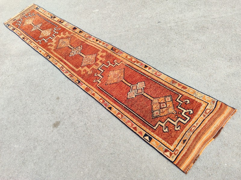 2.7 x 14 Ft Antique rug Colorful, Turkish runner 3x14 vintage, Herki rug Tribal gallery