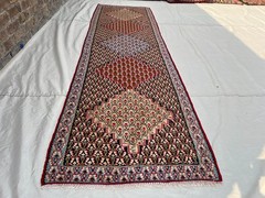 85 x 285 cm Stunning Vintage Super Fine Quality Senneh Knots Five Medallion Rug