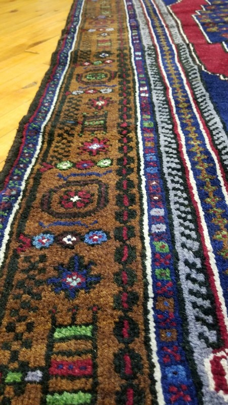 Vintage 1940-1950s Turkish Tribal Rug 4" × 8" gallery