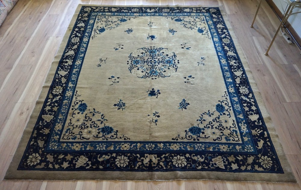 Antique Chinese Art Deco Rug 8'x9'7"