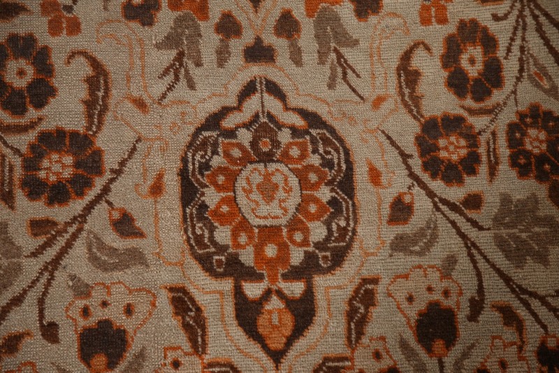 Pre-1900 Ivory Tebriz Vegetable Dye Handmade Palace Size Antique Rug 13x19 ft. gallery