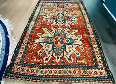 ANTIQUE CAUCASIAN EAGLE KAZAK RUG 5x8FT circa 1880