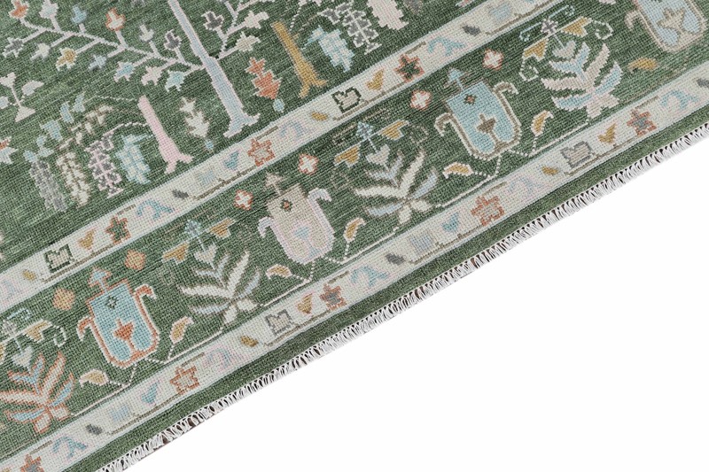 9x12 ft Green/Multi Hand made Oushak Living Area Rugs, Oriental Floor Carpet gallery