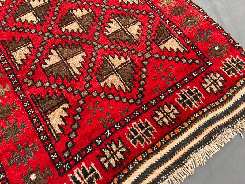 3'8 x 9'4 Vintage Afghan Hand-Knotted Rare Runner Rug - Tribal Wool Display Rug gallery