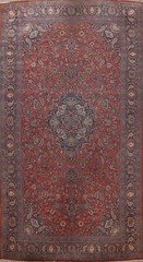 Pre-1900 Vegetable Dye kashaan Floral Palace Size Handmade Antique Rug 11×18