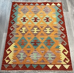 Vintage Kilim Traditional Hand Made Oriental Wool Kilim 5ftx3.2ft 145cmx103cm
