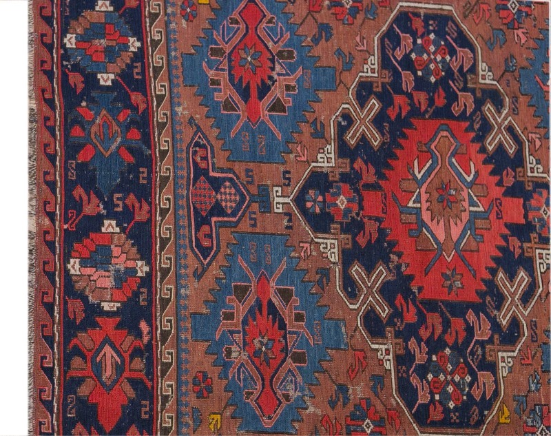 100+ Year Old Soumak Rug, Antique Caucasian Kilim, 156 x 210 cm, 5'1" x 6'11" gallery