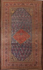 Pre-1900 Antique Heriz Bakhshayesh Vegetable Dye Rug 10×15 Dining Room Carpet