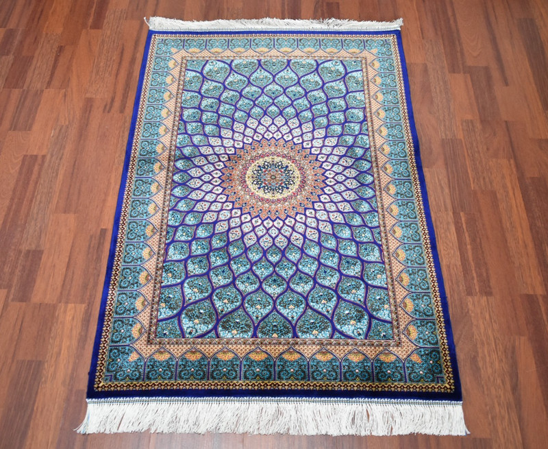 Silk Rug 100 % Bamboo Silk Rug 31'' x 47'' Home Decor Rug Small Bamboo Wall Rug gallery