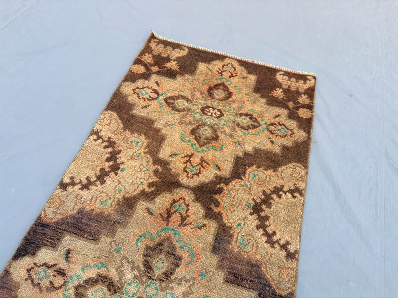 2'3x4'2 ft Vintage Caucasian Hand Knotted Wool Floral Cross Medallion Accent Rug gallery