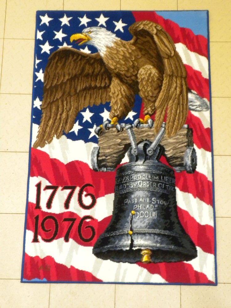 Vintage American Legend Wall Rug 1776-1976 Liberty Bell New