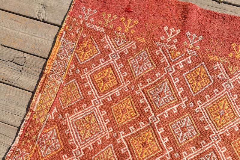 Turkish Pillow Cover Kilim 23''x37'' Handwoven Sivas Mini Rug 59x95cm Wool gallery