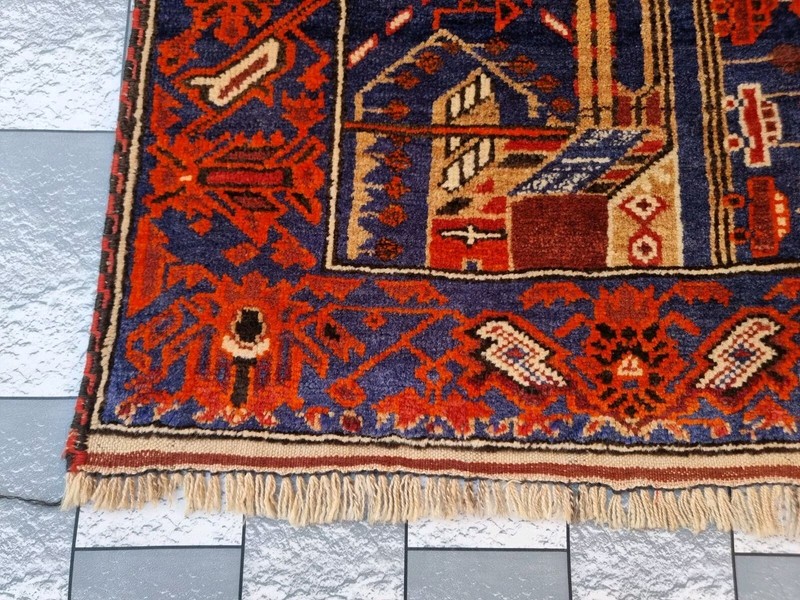 Handmade Afghan Vintage Rug Historical Rug Wool Area Rug Size 157x195 cm gallery