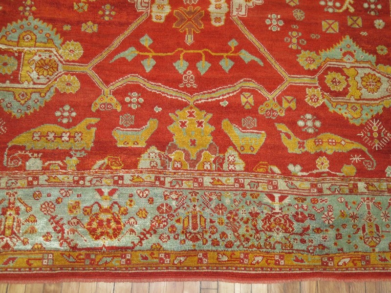 Antique Turkish Angora Oushak Ushak Rug 8'2''x9'10'' gallery